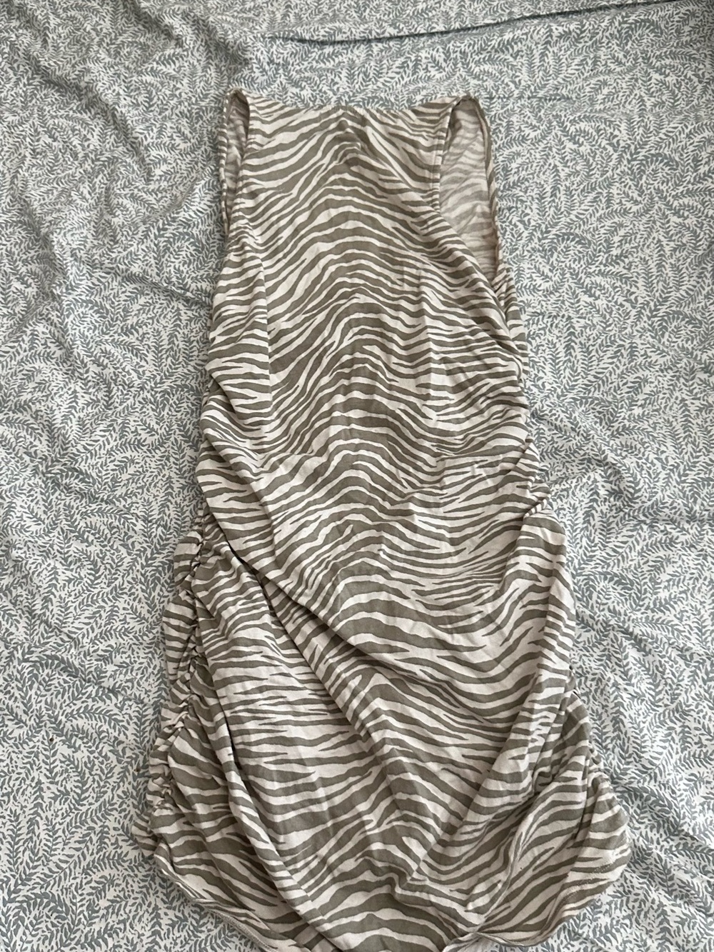 Motel Rocks Beige Zebra-Print Ruched Mini Dress - Picture 2 of 3